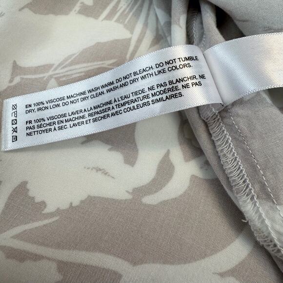 Denim & Flower Tan White Floral Men’s Casual Button Front Shirt Short Sleeve - Picture 11 of 16